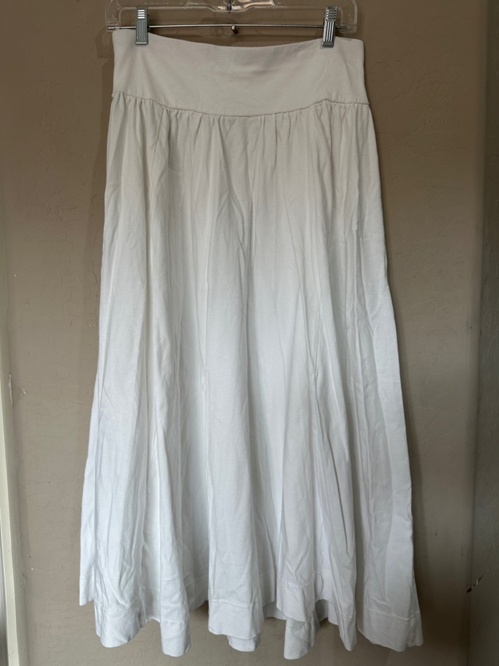 Free People White Maxi Skirt — Flowing Full-Length Silhouette